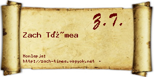 Zach Tímea névjegykártya